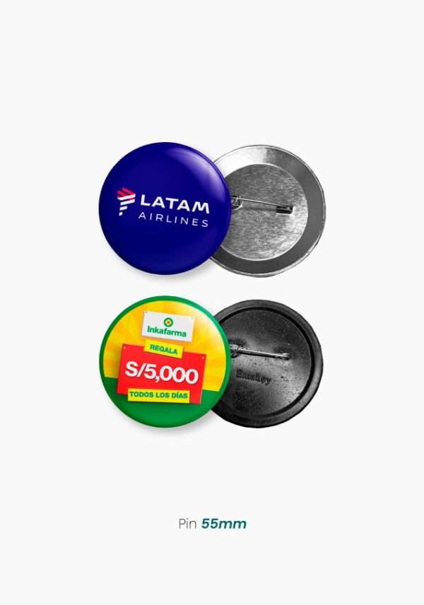 Pines personalizados 55mm para empresas